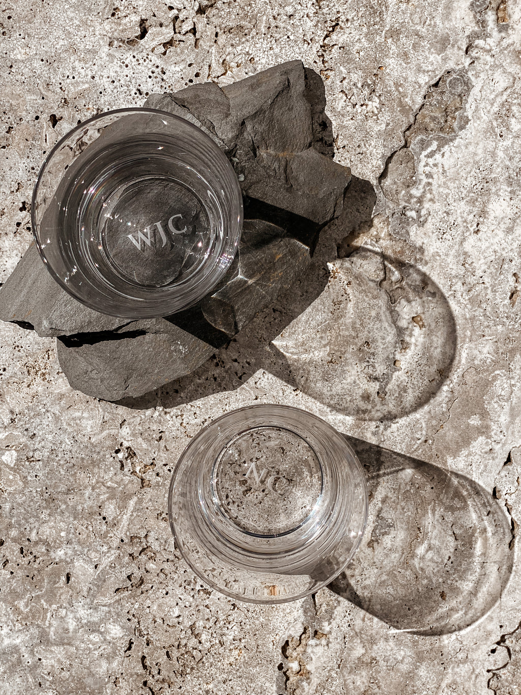 Set of two Personalised Crystal Scotch Glass — Laser Engraved Initials (free shipping) | Scotch by Fire