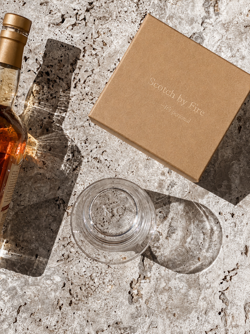 Personalised Crystal Scotch Glass — Laser Engraved Initials | Scotch by Fire